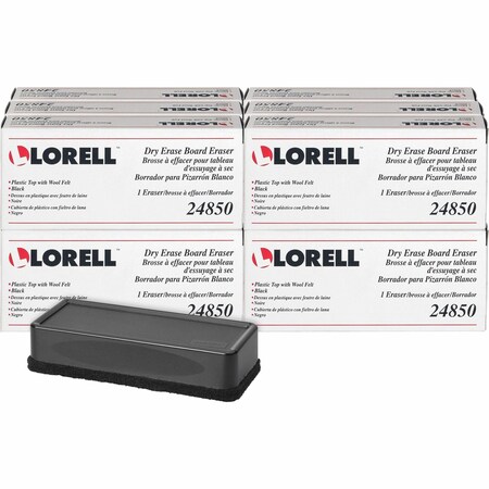 Lorell Dry Erase Board Erasers, Black, PK12 LLR24850BX